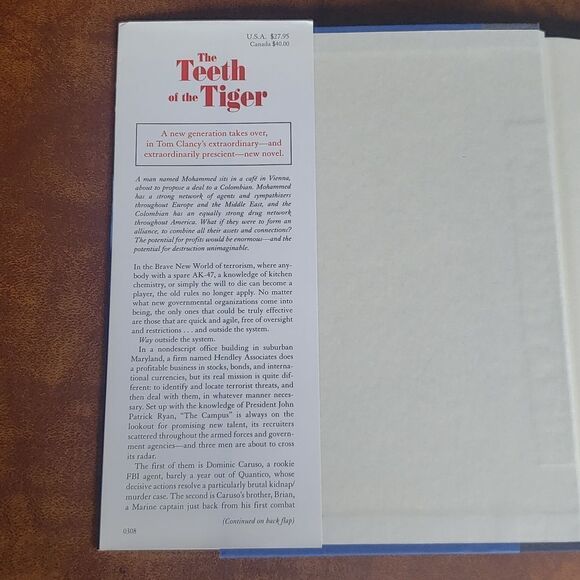 💚3/$20 Vintage Book - "The Teeth of the Tiger" by Tom Clancy (2000) - Picture 4 of 7